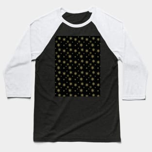 Touch Of Gold Snowflakes Pattern Baseball T-Shirt